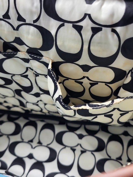 Coach Hampton Black Nylon Leather Trim Tote Mini Bag Purse #1894 Signature Logo - Picture 6 of 13